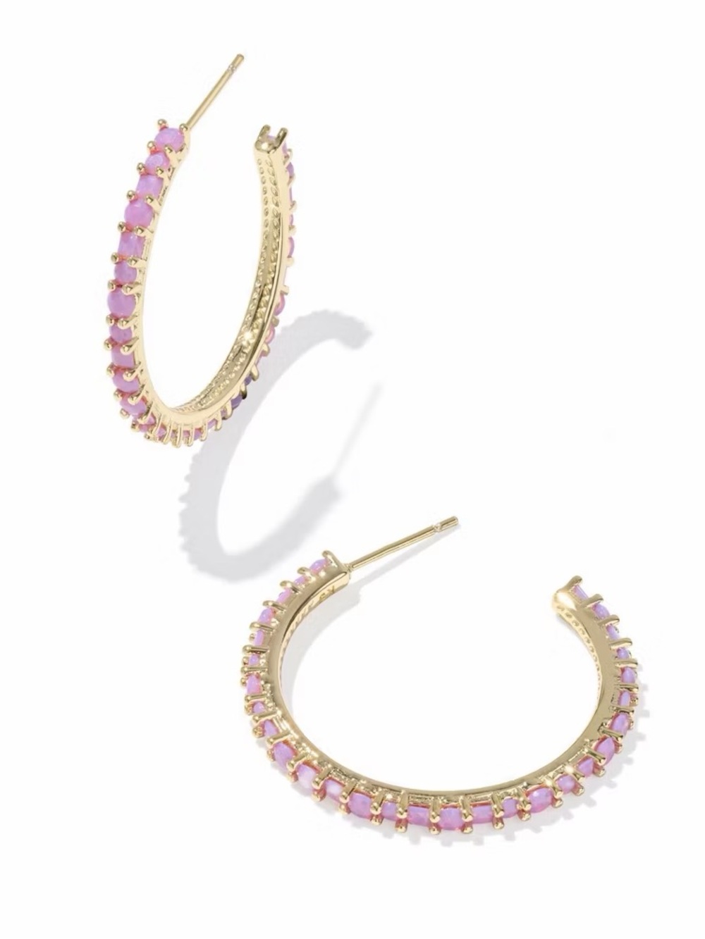 $70 Kendra Scott Belle Opalite Hoop Earrings - Gold/Lavender Kendra Scott